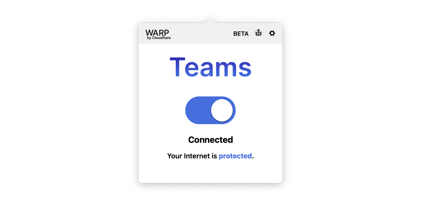 cloudflare warp teams connected
