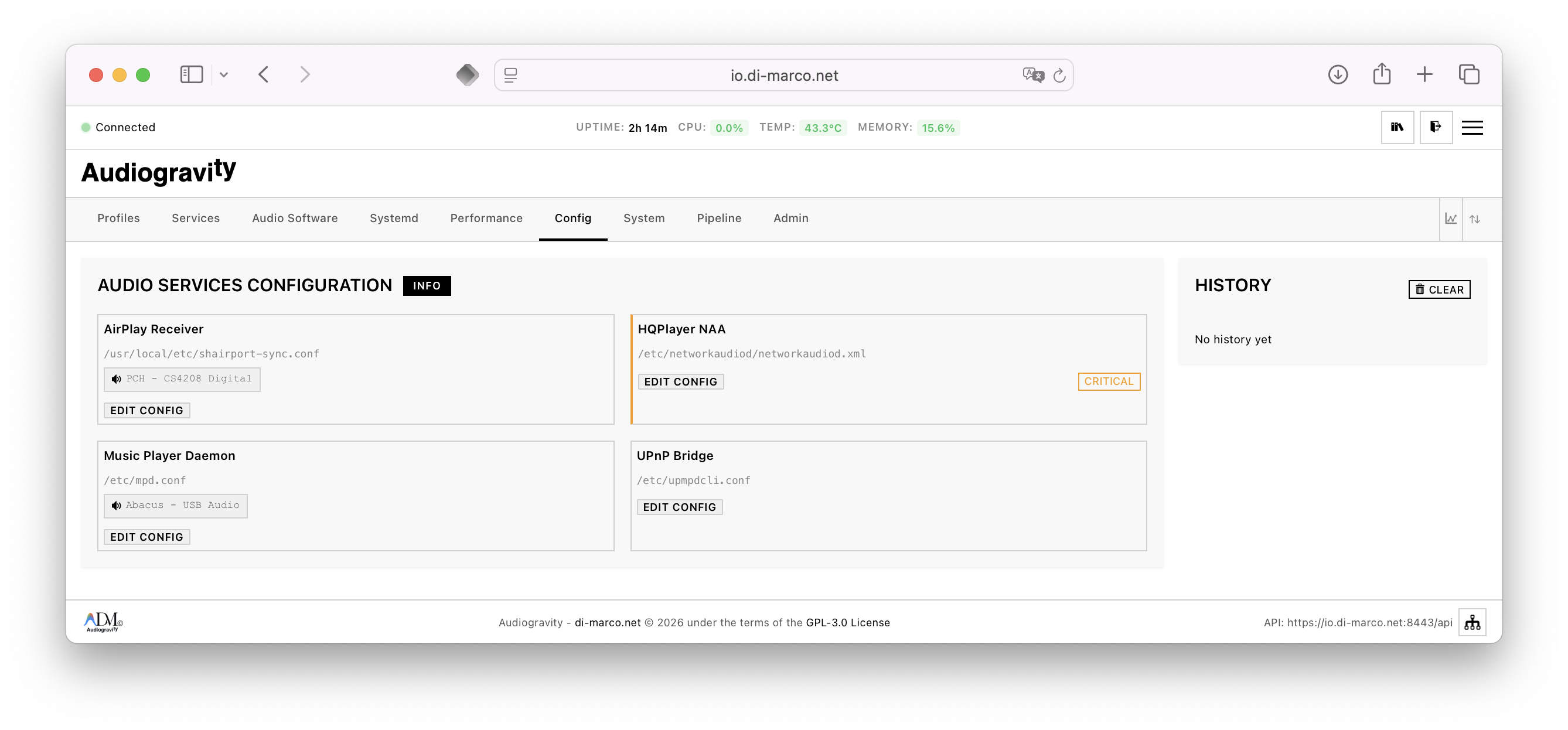 Audiogravity Audio Engine Configuration and Topology JSON Editor