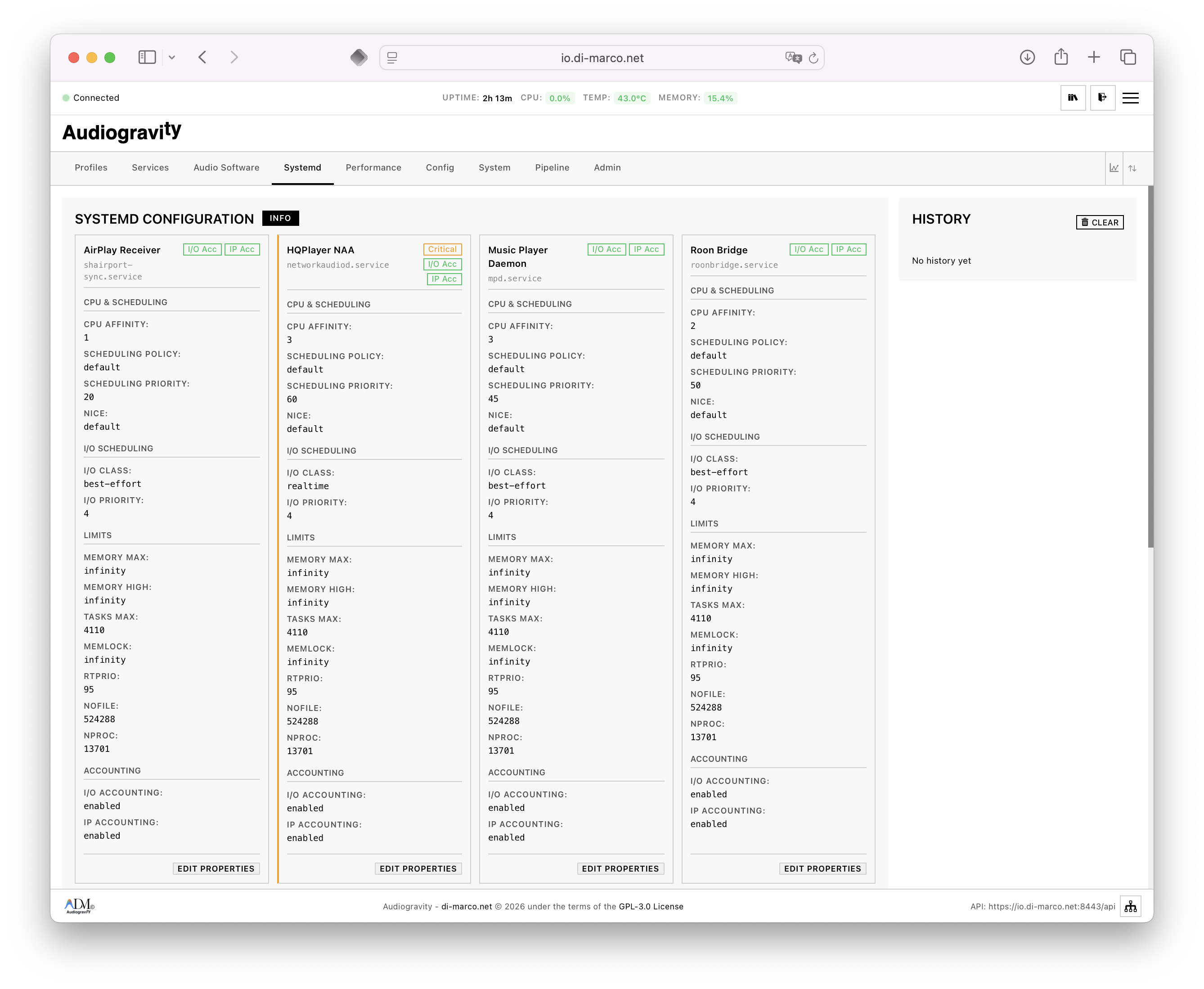 Audiogravity Systemd Service Tuning and CPU Affinity Configuration